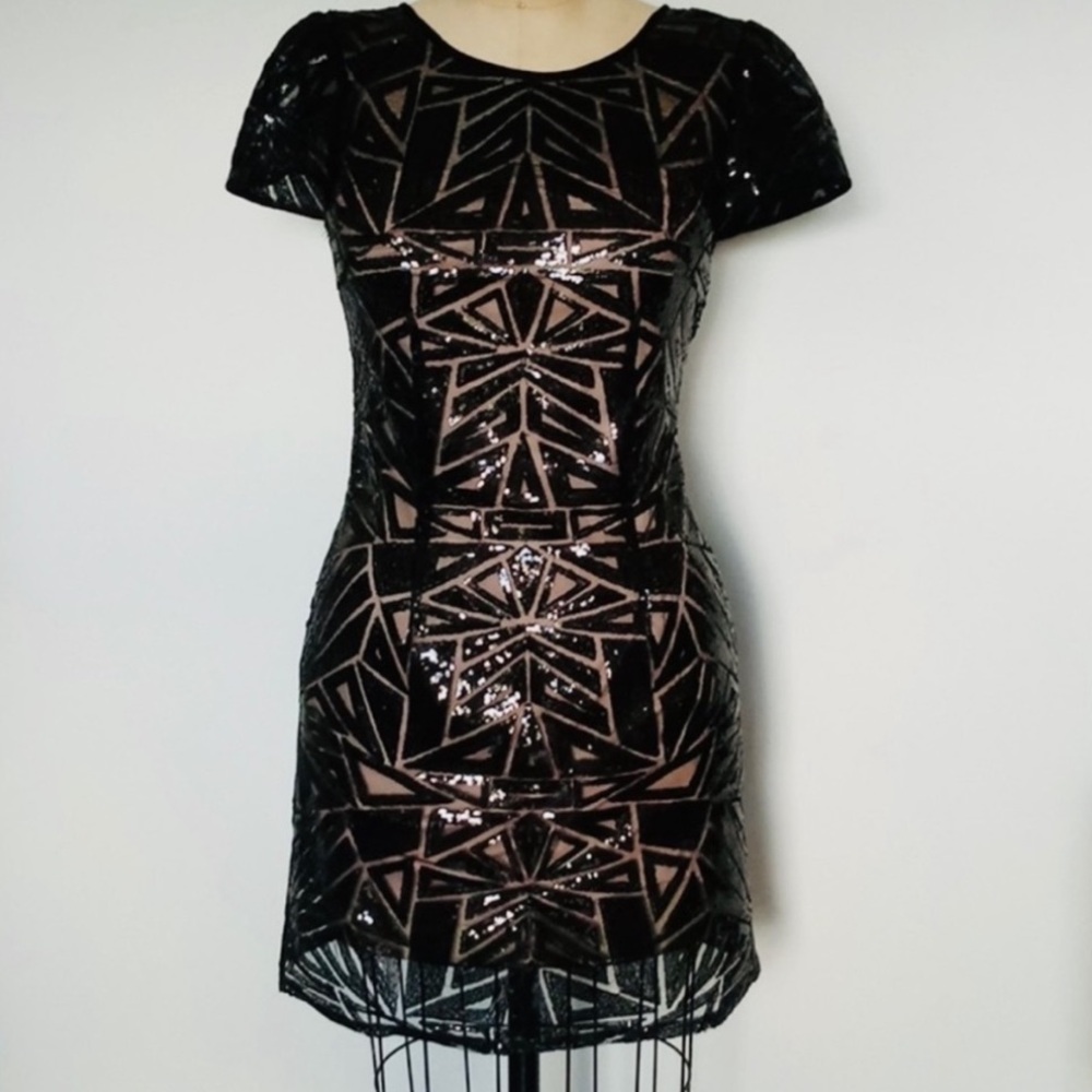 Decode 1.8 Black Sequin Cocktail Party Dress Size 0